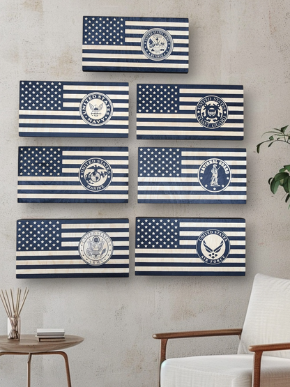 6x12" Laser Engraved Military Flags