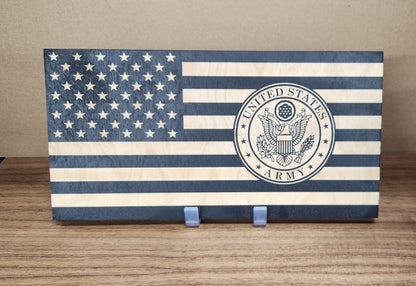 6x12" Laser Engraved Military Flags