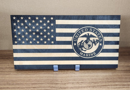 6x12" Laser Engraved Military Flags