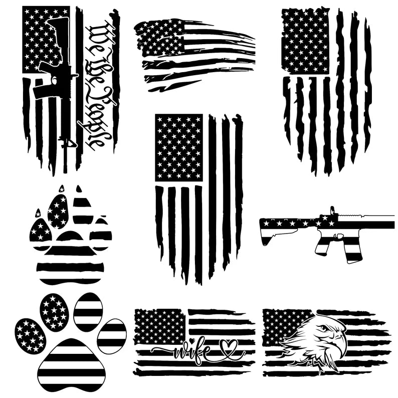 100+ US Flag, 2nd Amendment, Punisher Collection